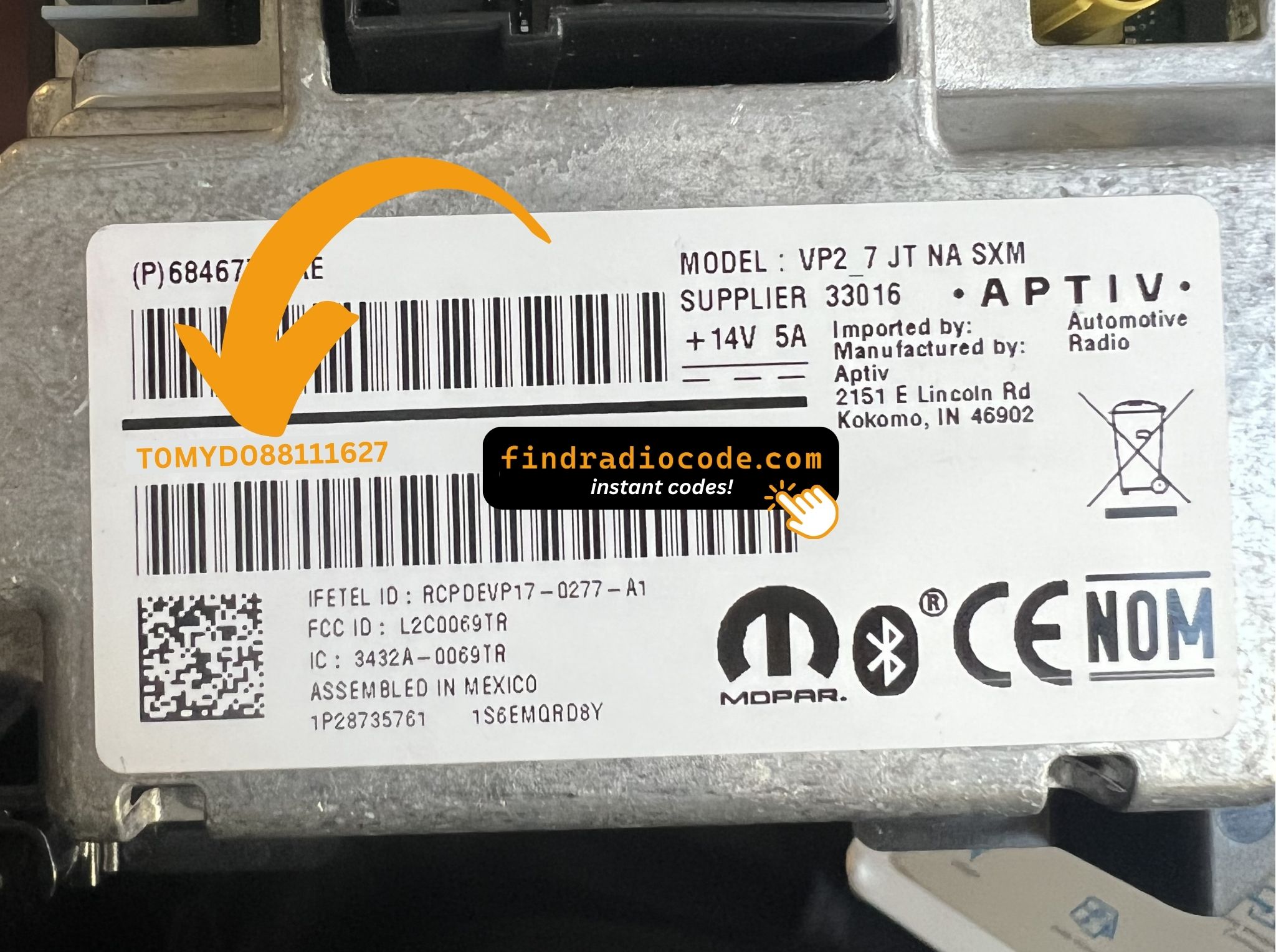 Chrysler Uconnect VP2_7 UAG UGG Aptiv
 anti theft unlock using serial number